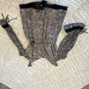 Floral Lace Trim Blouse